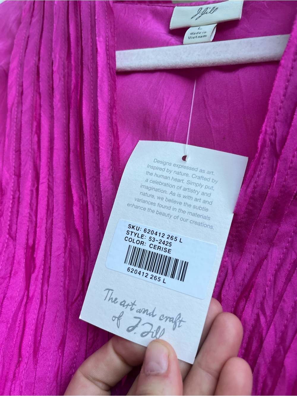 J. Jill 100% Silk pink Blouse - Picture 12 of 14